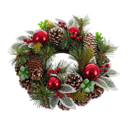 Kerstkroon Rood Groen Multicolour Plastic Foam Ananas 30 x 30 cm