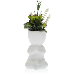 Bloempot Versa Wit Keramisch (6 x 12 x 8 cm)