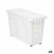 Veelzijdige mand Met wieltjes Wit Plastic 17,5 x 26 x 46 cm (12 Stuks)