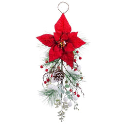 Deurhanger Kerstmis Rood Multicolour Plastic Weefsel Ananas 60 cm