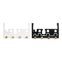 Kapstok voor deur DKD Home Decor 8424001835546 Trein Wit Zwart Metaal Hout MDF 28,5 x 8,5 x 16,5...