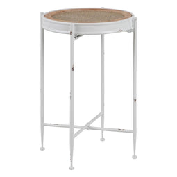 Bijzettafel 40 x 40 x 62 cm Metaal Wit