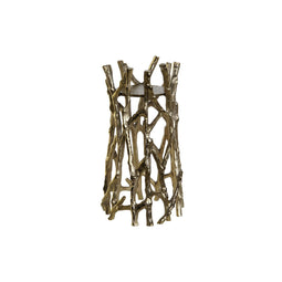 Kaarshouder DKD Home Decor Gouden Aluminium 13 x 13 x 23 cm