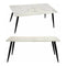 Hoofdtafel Zwart Wit Marmer Metaal Melamine DM (60 x 45 x 110 cm)