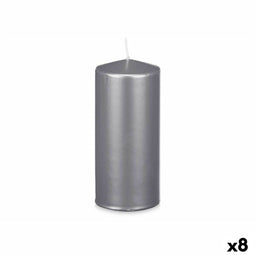 Kaars Zilverkleurig 9 x 20 x 9 cm (8 Stuks)