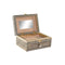 Doos-Juwelenkistje DKD Home Decor 17,5 x 12,5 x 8,5 cm Champagne Beige Hout Aluminium