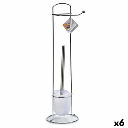 Toiletpapierhouder met borstelstandaard Berilo W2930A Wit Zilverkleurig Metaal 16,5 x 59 x 16,5 c...