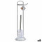 Toiletpapierhouder met borstelstandaard Berilo W2930A Wit Zilverkleurig Metaal 16,5 x 59 x 16,5 c...
