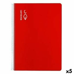 Schrift ESCOLOFI Din A4 50 Lakens 8 mm Rood (5 Stuks)
