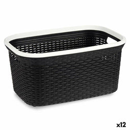 Wasmand Wit Plastic 36 L 36 x 25,5 x 53 cm (12 Stuks)