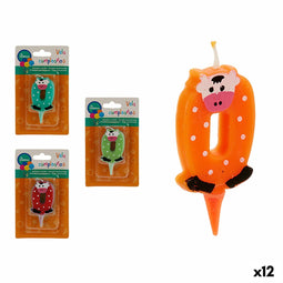 Kaars dieren Verjaardag Cijfer 0 (12 Stuks)