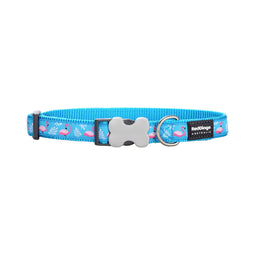 Hondenhalsband Red Dingo STYLE FLAMINGO Turkoois 31-47 cm