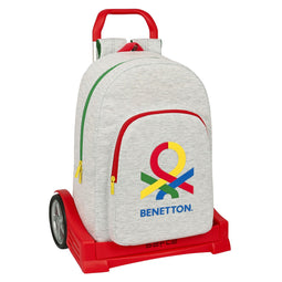 Schoolrugzak met Wielen Benetton Pop Grijs (30 x 46 x 14 cm)
