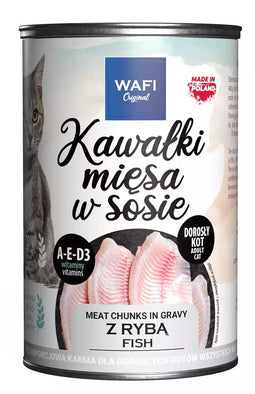WAFI Meat chunks in gravy Fish - nat kattenvoer - 415 g