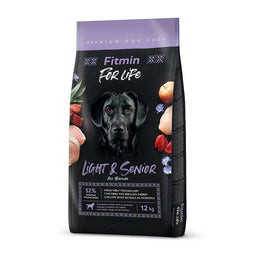 FITMIN Dog for Life Light&Senior - droog hondenvoer - 12 kg