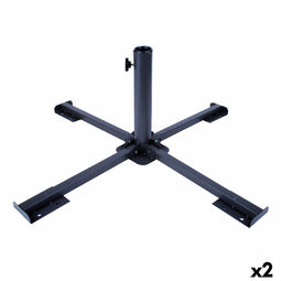 Voet voor Parasol Aktive 86 x 34 x 86 cm Zwart Metaal (2 Stuks)