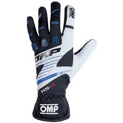 Kartinghandschoenen OMP KS-3 Blauw Wit Zwart L