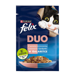 Felix Fantastic Duo met zalm en sardine in gelei - nat kattenvoer - 85g