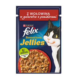 Felix sensations Duo met rundvlees en tomaten in gelei - natvoer voor katten - 85g