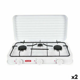 gasfornuis Algon Met deksel Wit 5400 W 55 x 7 x 32 cm (2 Stuks)