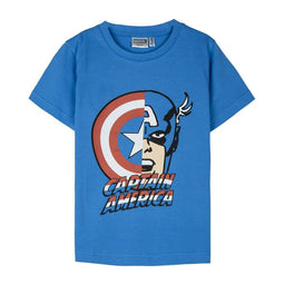 T-Shirt met Korte Mouwen voor kinderen The Avengers Blauw Maat 10 Jaar