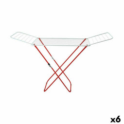 Vouwbare Waslijn Supernet Wit Rood 127 x 50 x 2 cm (6 Stuks)