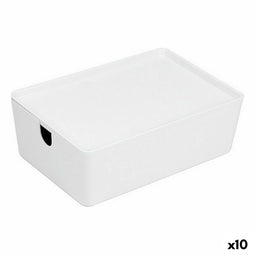 Opstapelbare opbergbox Confortime Met deksel 26 x 17,5 x 8,5 cm (10 Stuks)