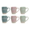 Mok DKD Home Decor Multicolour Blauw Roze Rubberwood Groen Keramiek 160 ml (3 Stuks) (7 pcs)