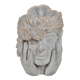 Grondlegger Grijs Cement Gezicht 22 x 17 x 24 cm
