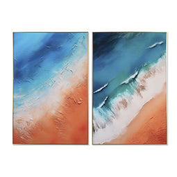 Schilderij Home ESPRIT Modern Strand 80 x 3 x 120 cm (2 Stuks)