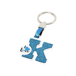 Sleutelhanger Brief K Kleur Blauw