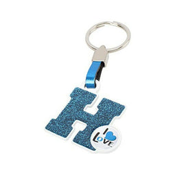 Sleutelhanger Brief H Kleur Blauw