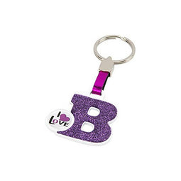 Sleutelhanger Letter B Kleur Roze