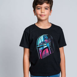 T-Shirt met Korte Mouwen voor kinderen The Mandalorian Zwart Maat 6 Jaar