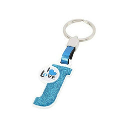 Sleutelhanger Brief J Kleur Blauw