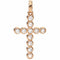 Ketting Dames Amen CROCE PICCOLA ARGENTO IP ORO ROSA E ZIRCONI