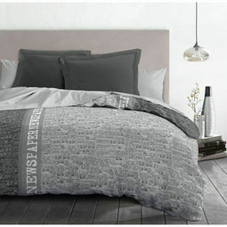 Noorse hoes HOME LINGE PASSION NEWSPAPER Grijs 220 x 240 cm