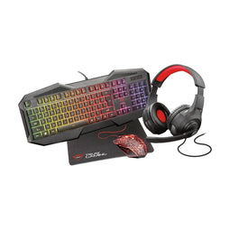 Toetsenbord met Gaming Muis Trust GXT 1180RW Zwart Qwerty Spaans QWERTY
