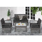 Polyrattan Tuinzitgroep 4-delig. Grijs/Antraciet