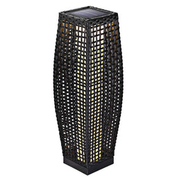 Solar tuinlamp wicker hoogte 70cm