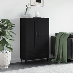 Hoge kast 69,5x31x115 cm bewerkt hout zwart
