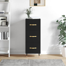 Dressoir 34,5x34x90 cm bewerkt hout zwart