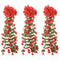 Kunstbloemslingers 3 st 85 cm rood