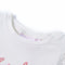 Kindershirt met ruches aan de mouwen glitterprint 128 ecru