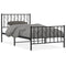 Bedframe met hoofd- en voeteneinde metaal zwart 100x200 cm