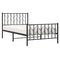 Bedframe met hoofd- en voeteneinde metaal zwart 100x200 cm