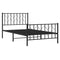 Bedframe met hoofd- en voeteneinde metaal zwart 100x200 cm