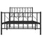 Bedframe met hoofd- en voeteneinde metaal zwart 100x200 cm