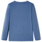 Kindershirt met lange mouwen os en adelaarsprint 140 gemleerd blauw