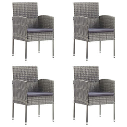 Tuinstoelen 4 st poly rattan antraciet